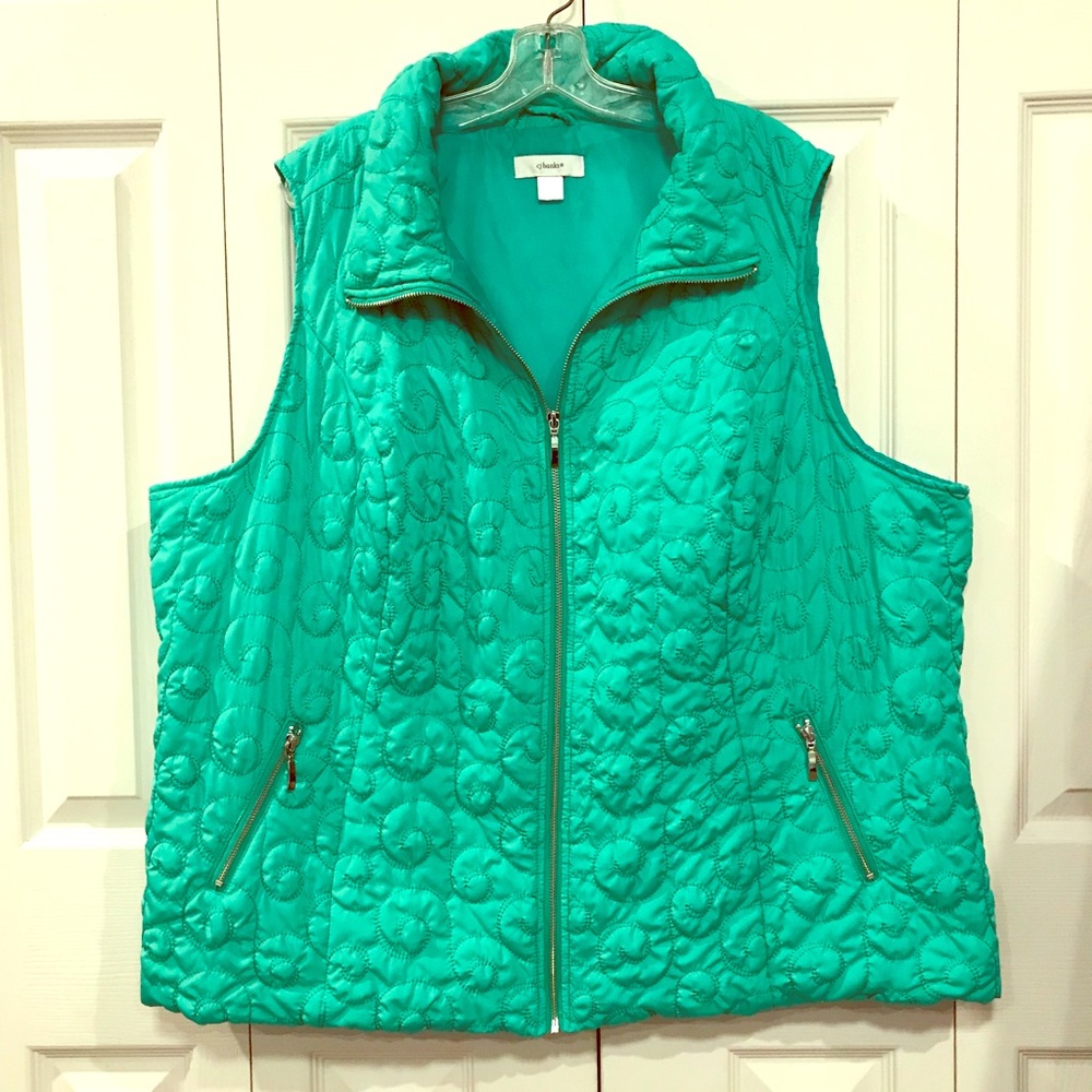 CJ banks plus size quilted green vest 3X